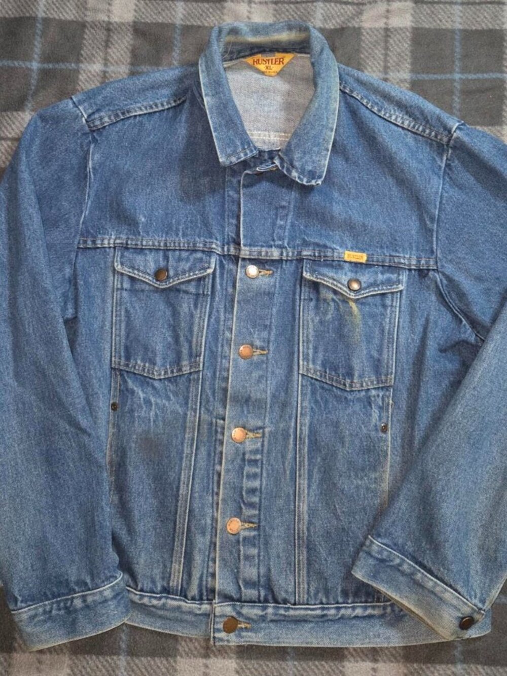 vintage 70s rustler denim trucker jacket XL